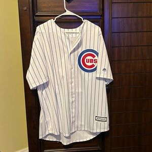 Chicago Cubs Rizzo #44 replica home jersey, embroidered Cubs logo and lettering